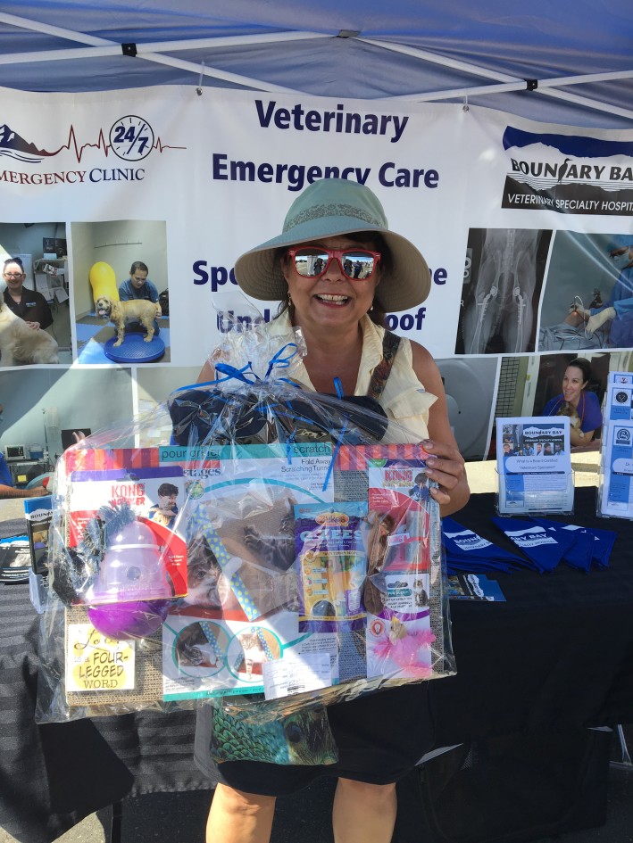 Gift basket winner Boundary Bay Veterinary Specialty Hospital