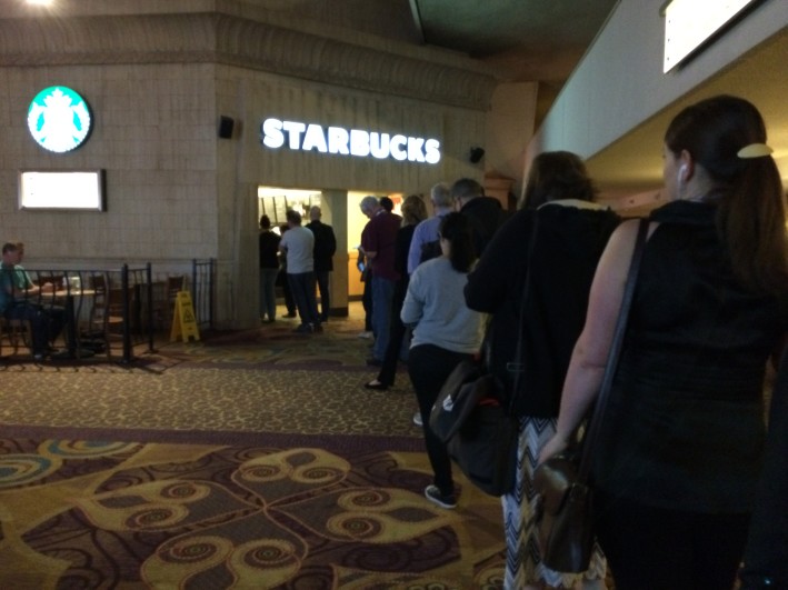 With 14,000 guests at WVC this year we learned quickly that to get a Starbucks in the morning, we needed to get up very early!