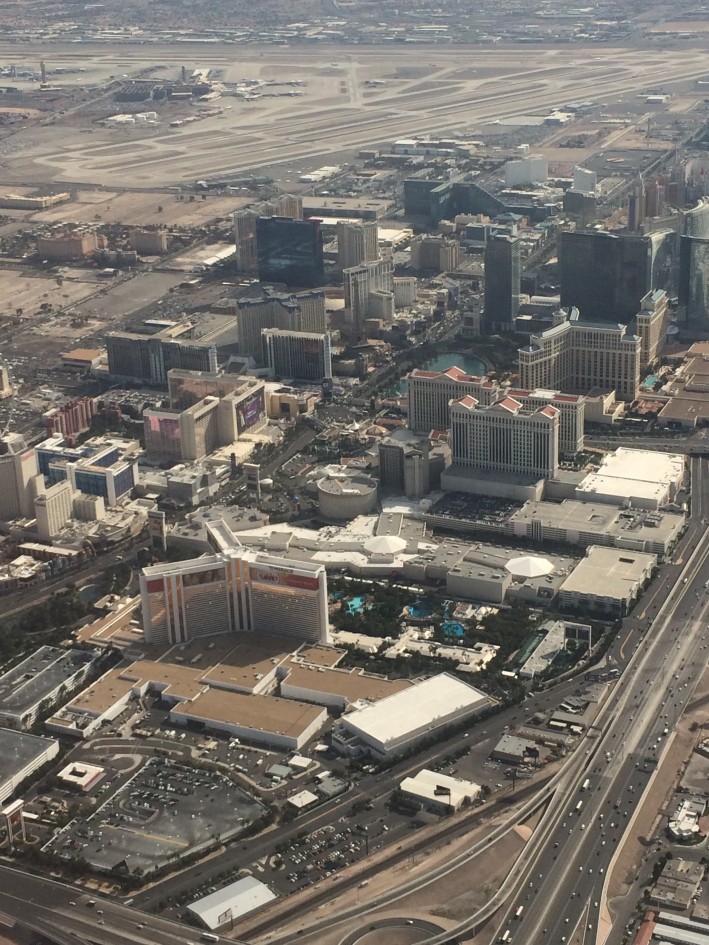 A view of the Vegas strip from above!